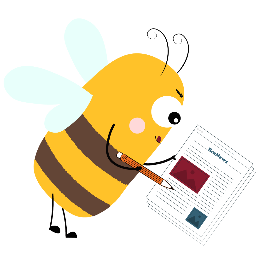 Abeille La Com de Maya illustrant le service création de newsletter