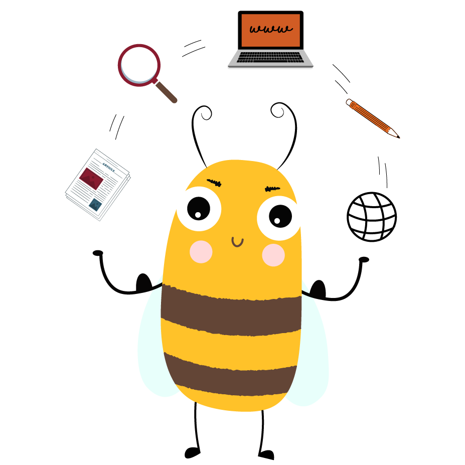 Logo La Com de Maya - Abeille qui jongle avec les services proposée par l'agence