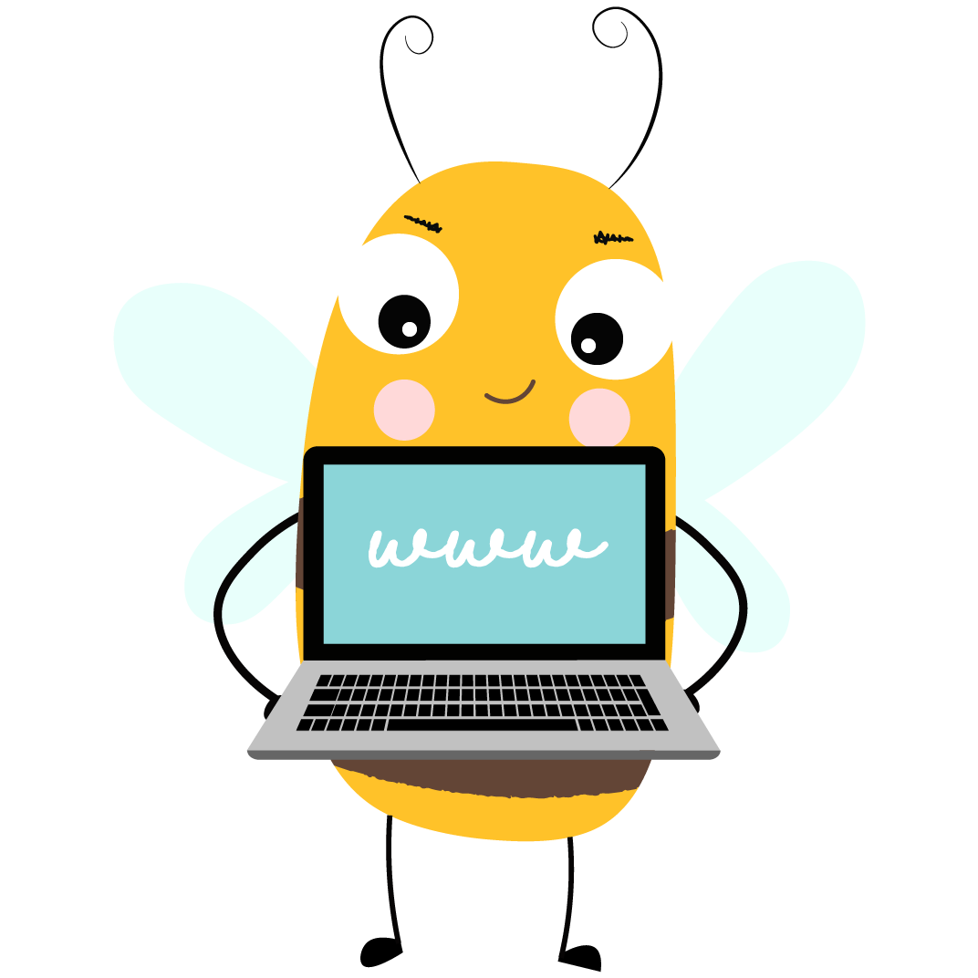 Abeille La Com de Maya illustrant le service création de sites internet