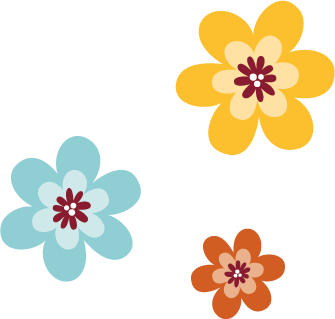 Illustration de 3 fleurs décoratives